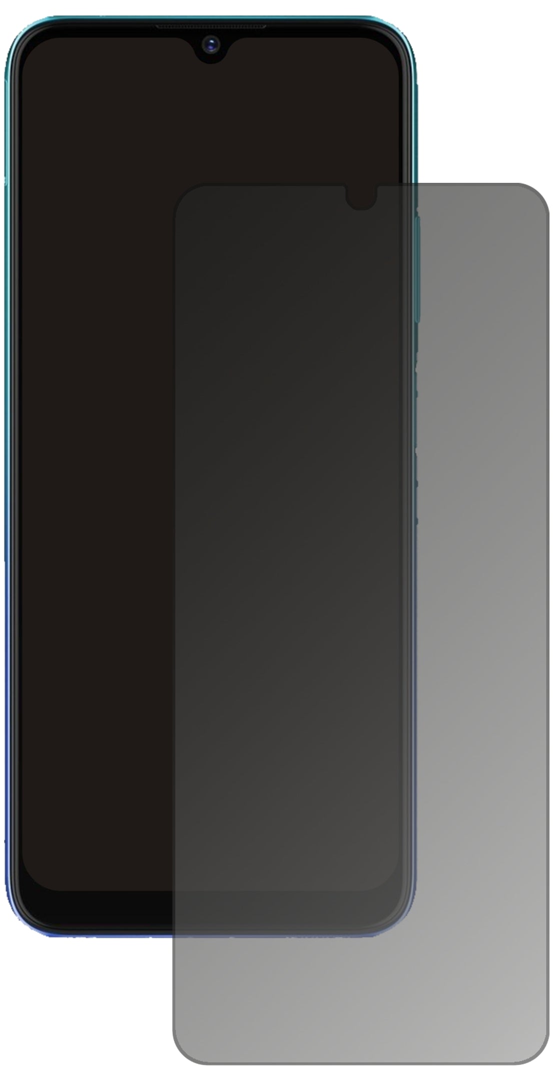 ZTEBlade V30 Vita mit aufgebrachtem dipos Displayschutz, der seitliche Einblicke blockiert