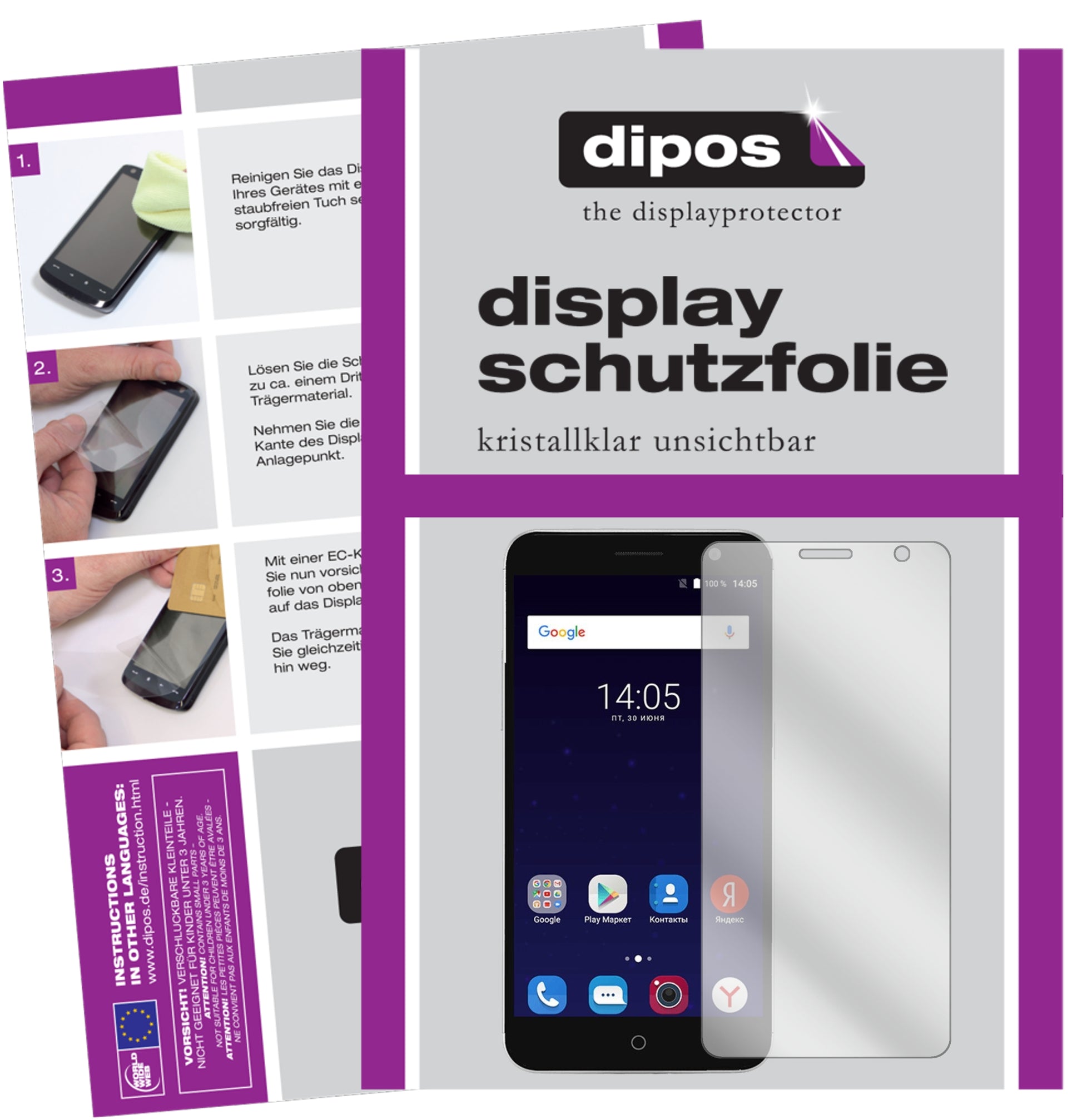 Kristallklare, dünne Schutzfolie: Kratzfest & passgenau für ZTE-Blade V7 Plus