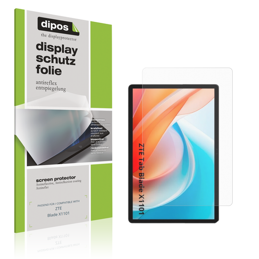 Matte Displayschutzfolie von dipos passend für ZTE Blade X1101, präziser Zuschnitt und blasenfrei montiert