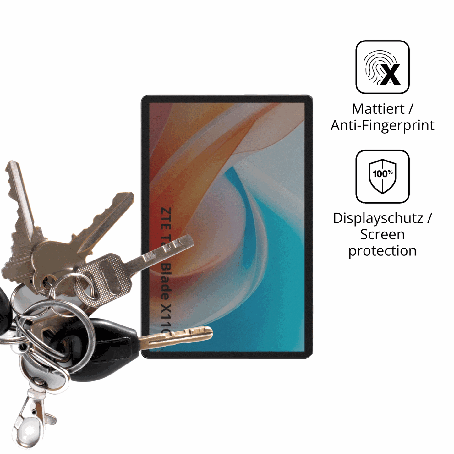 dipos Displayschutz für ZTE Blade X1101, mattierte Oberfläche, Blickschutzfilter und perfekter Passform