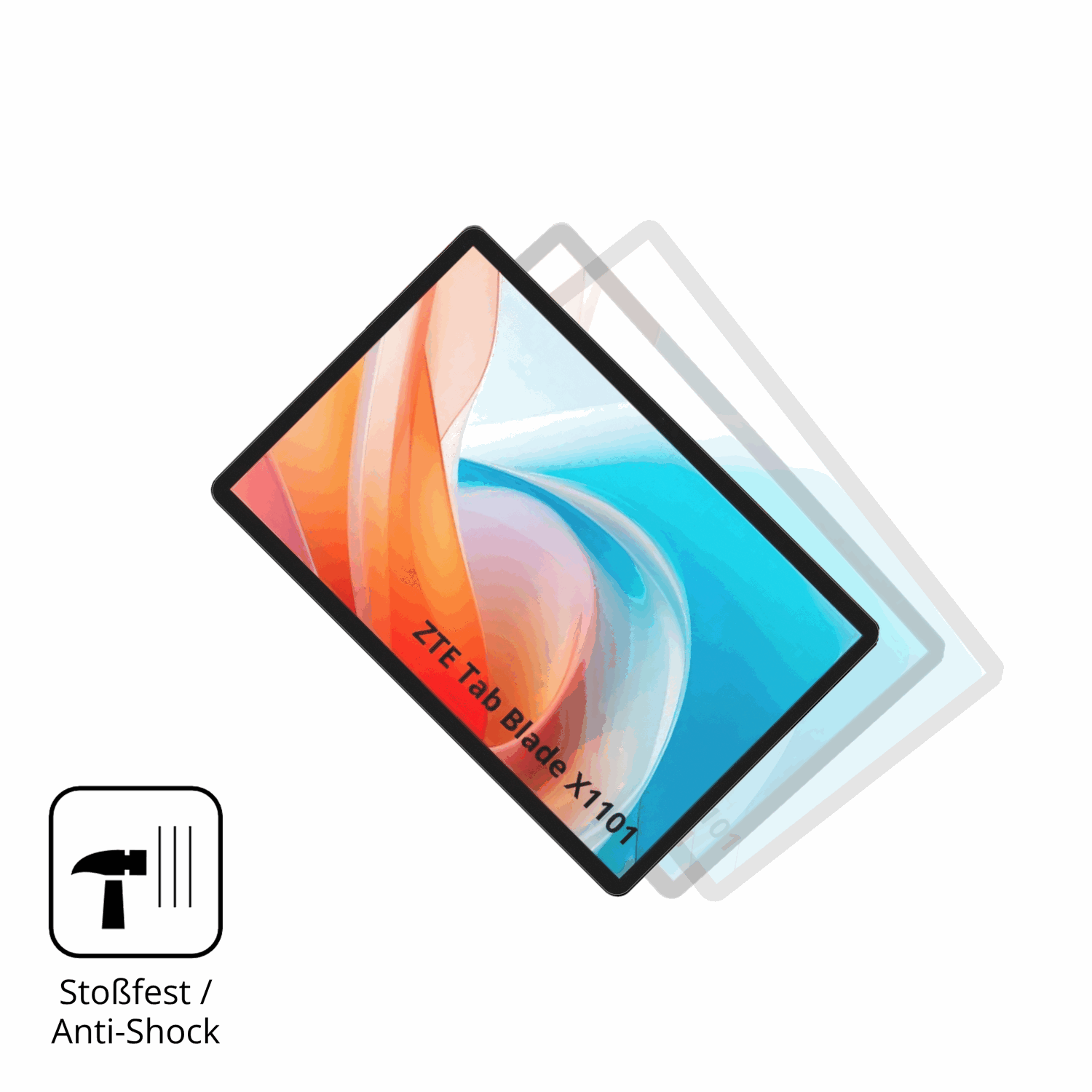 Schutz gegen Kratzer auf dem ZTE Blade X1101 Glas durch Schlüssel, Stöße gegen die Tischkante oder Stürze