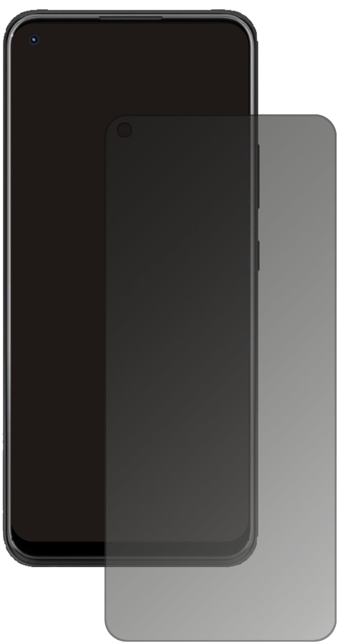 ZTEBlade X1 5G mit aufgebrachtem dipos Displayschutz, der seitliche Einblicke blockiert
