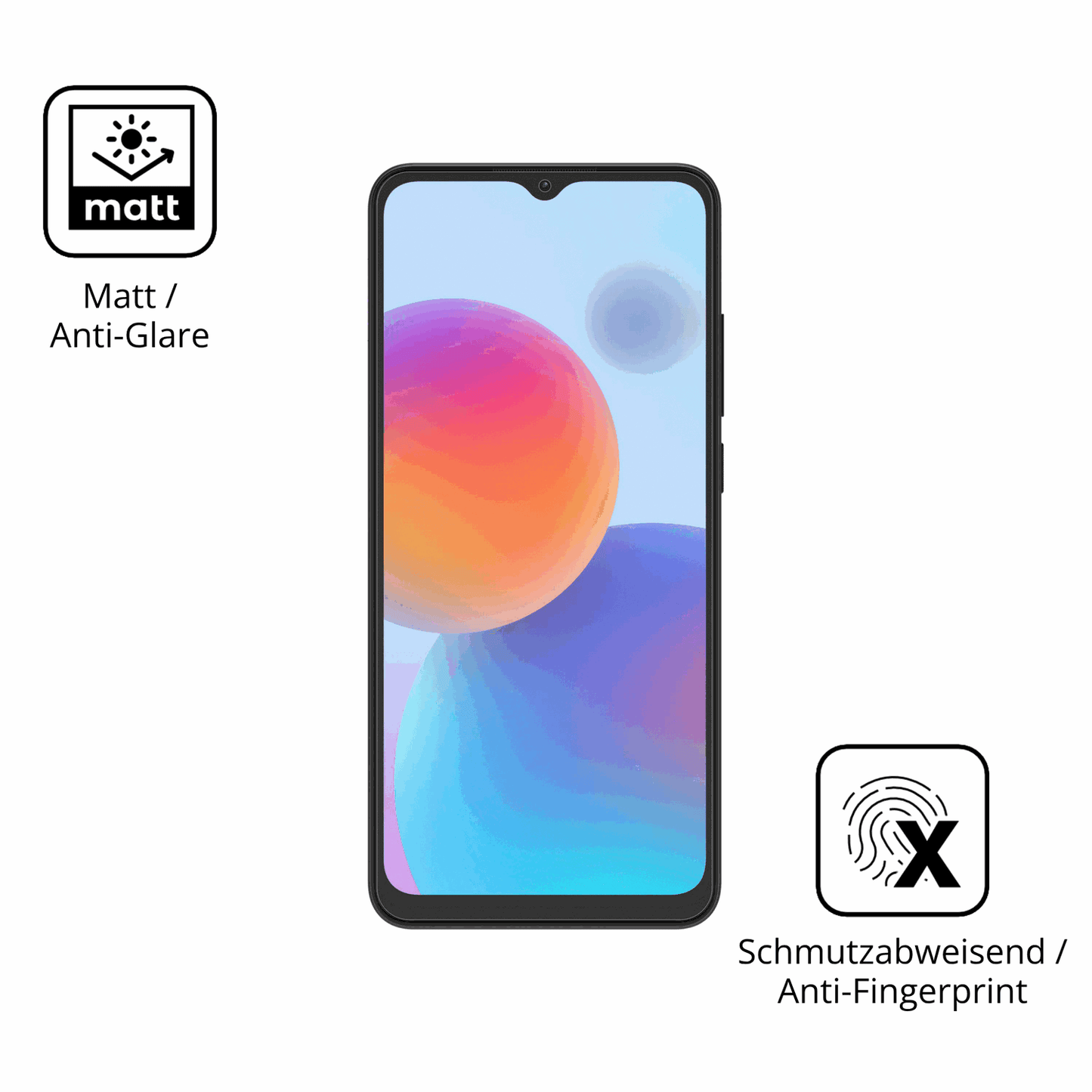 Dünne und entspiegelnde Folie passend zugeschnitten für ZTE Optus X Pro 2 5G