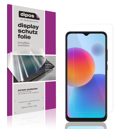 Klare Displayschutzfolie von dipos passend für ZTE Optus X Pro 2 5G, präziser Zuschnitt und blasenfrei montiert