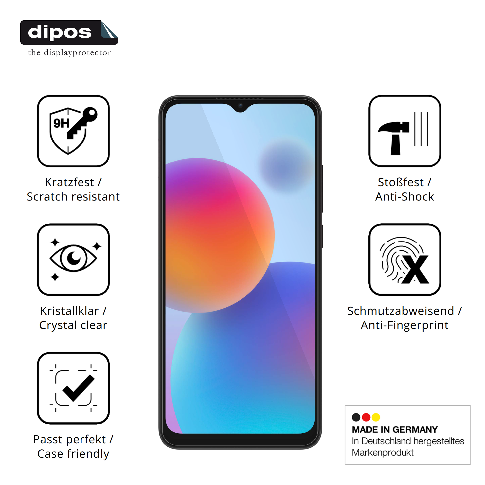 Displayschutz hergestellt in Deutschland, höchste Qualität made in Germany