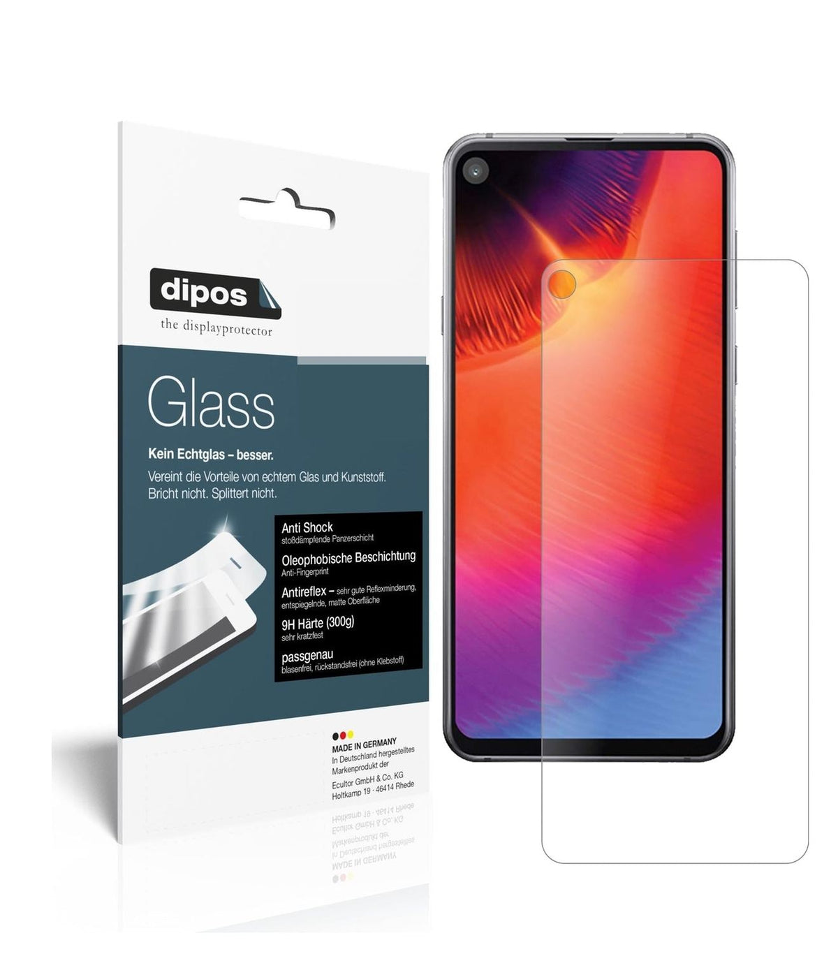 1x 9H Schutzfolie matt für Samsung Galaxy A8s Panzerfolie