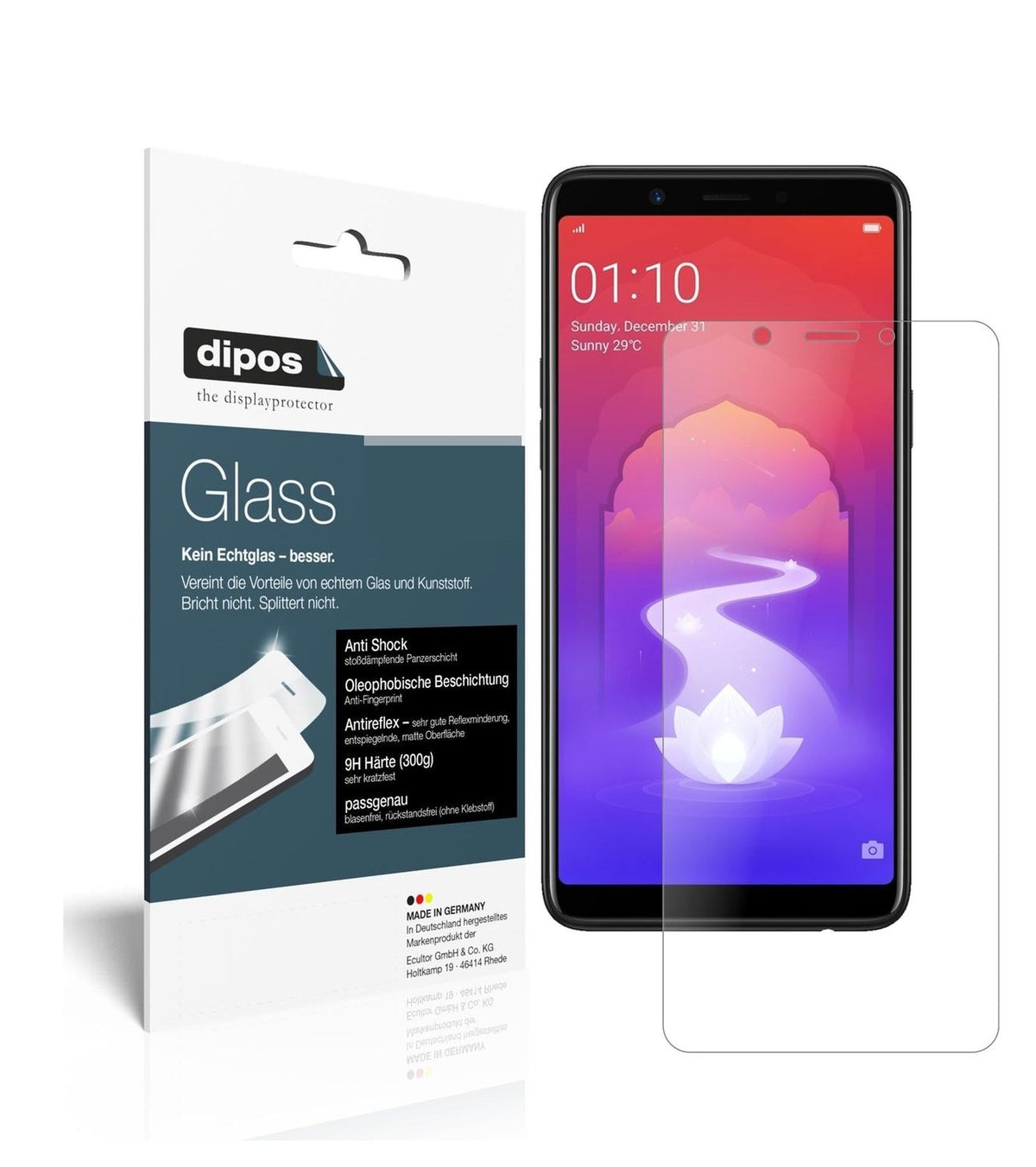 1x 9H Schutzfolie matt für Oppo Realme 1 Panzerfolie
