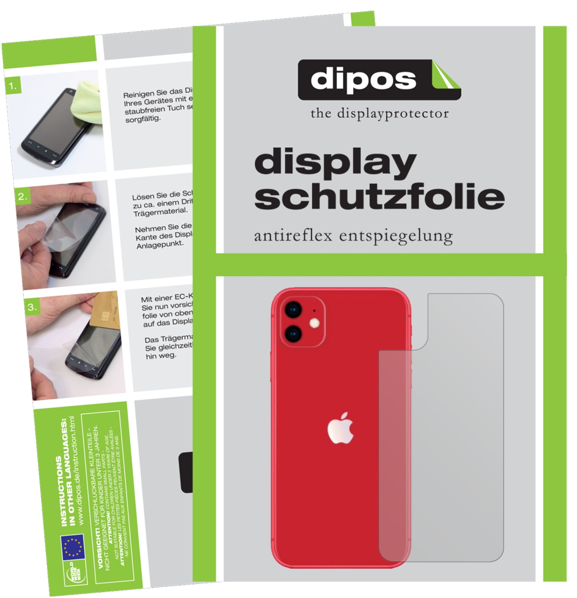 Mattes Panzerglas: Entspiegelte, dünne Folie, Fingerabdruckresistenz und Bildschirmschutz für Apple-iPhone 11 Rückseite