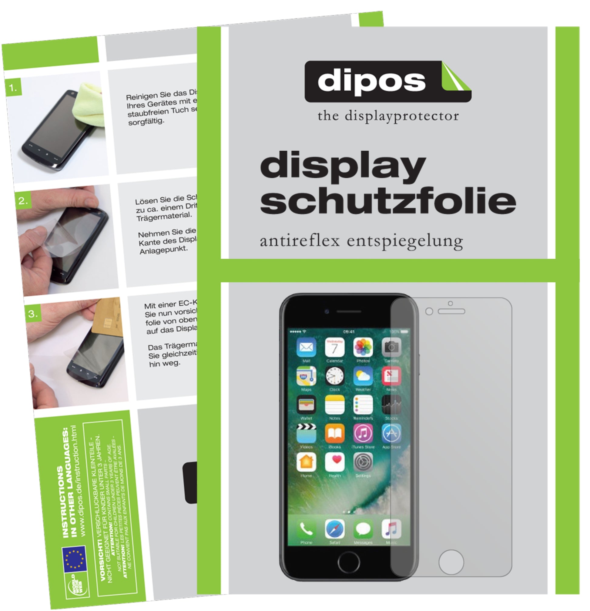 Mattes Panzerglas: Entspiegelte, dünne Folie, Fingerabdruckresistenz und Bildschirmschutz für Apple-iPhone 7S