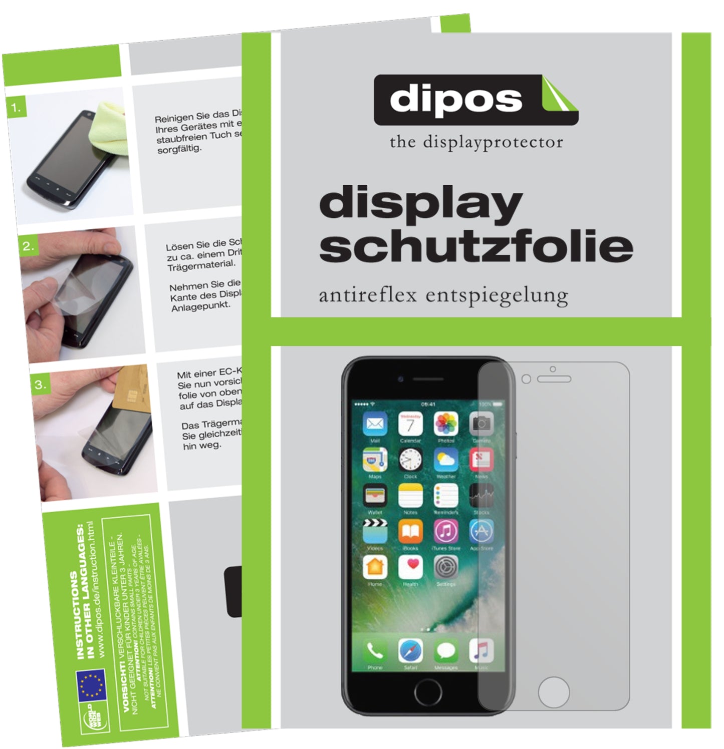 Mattes Panzerglas: Entspiegelte, dünne Folie, Fingerabdruckresistenz und Bildschirmschutz für Apple-iPhone 7S Plus