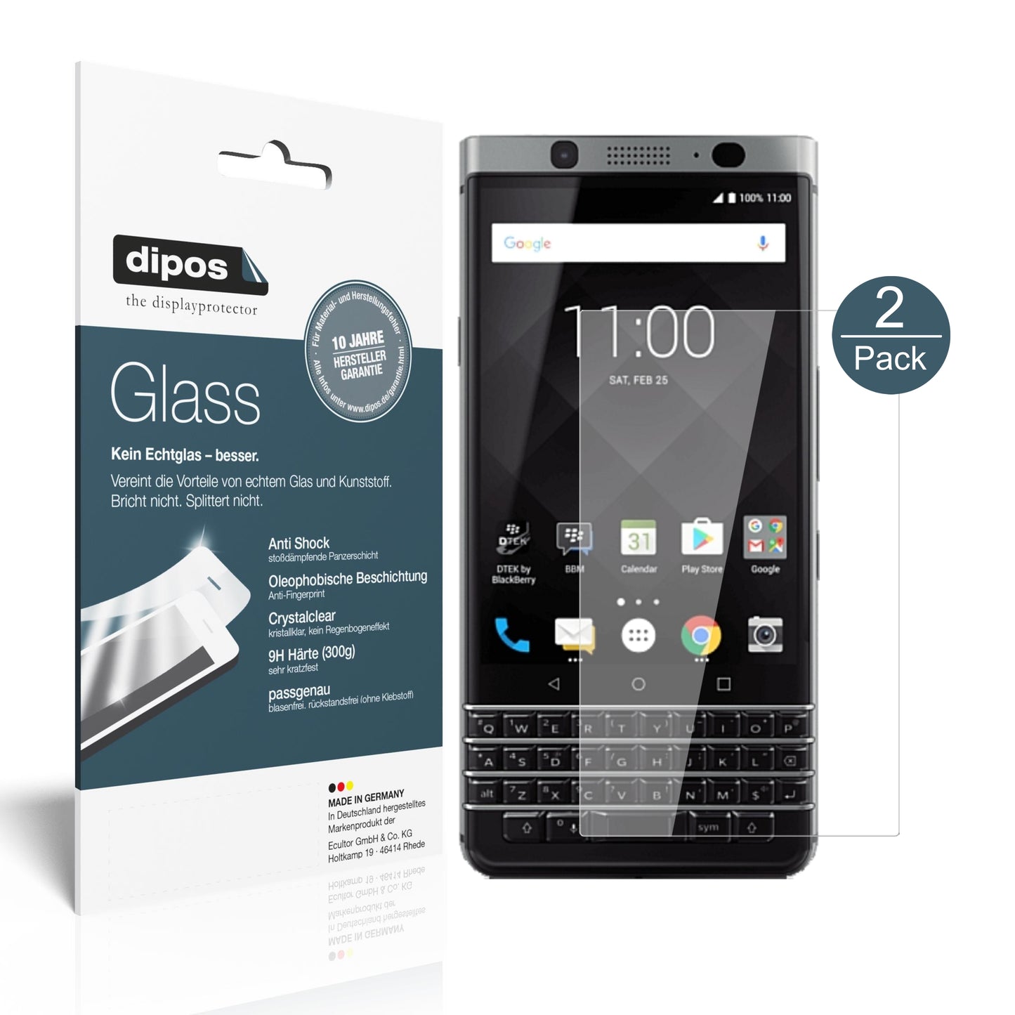 Perfekte Passform und ultimative Qualität: Unser 9H Panzerglas bietet Schutz für BlackBerry-KeyOne