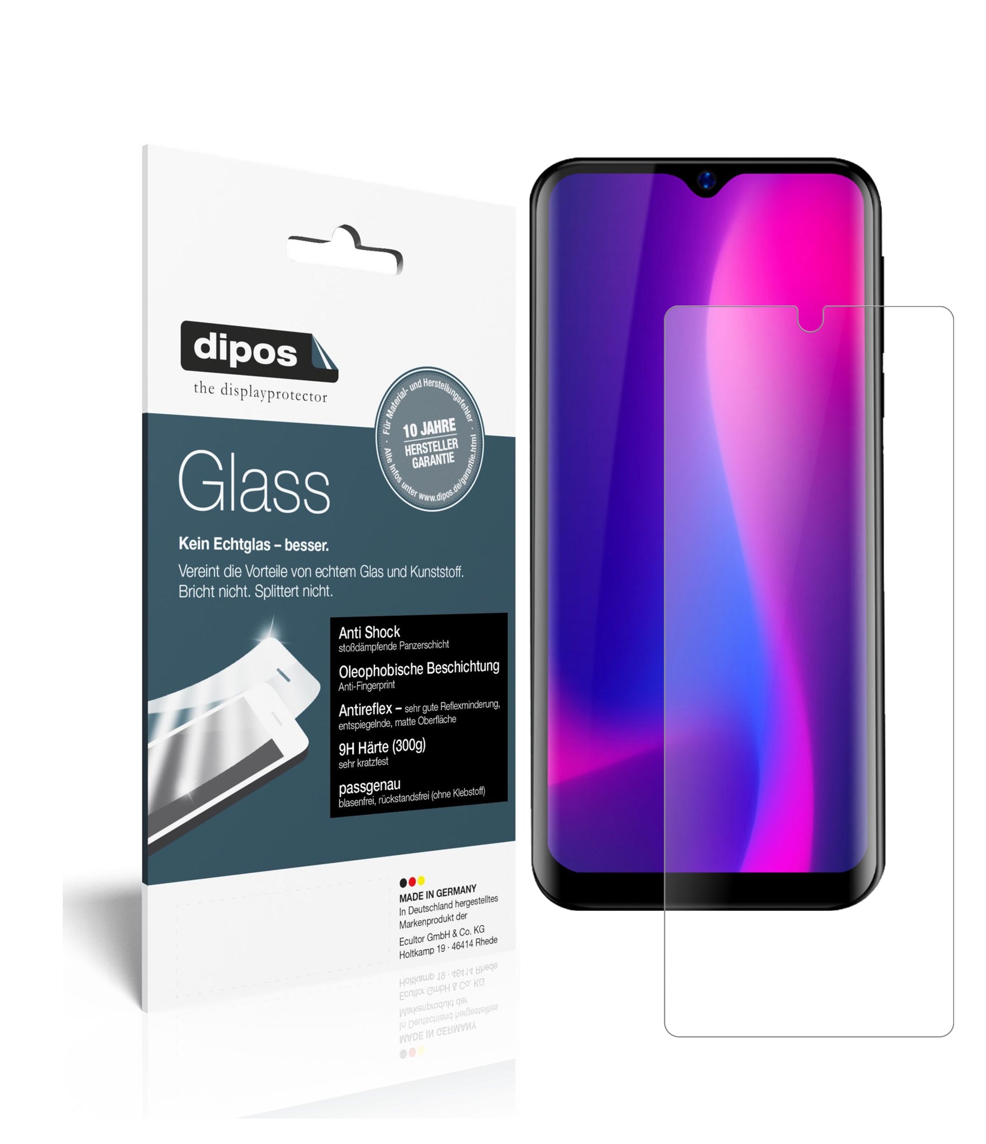 Mattes Panzerglas: Schutz vor Brüchen, Fingerabdrücken und Bildschirmblendung für Blackview-A60 Pro (2019)