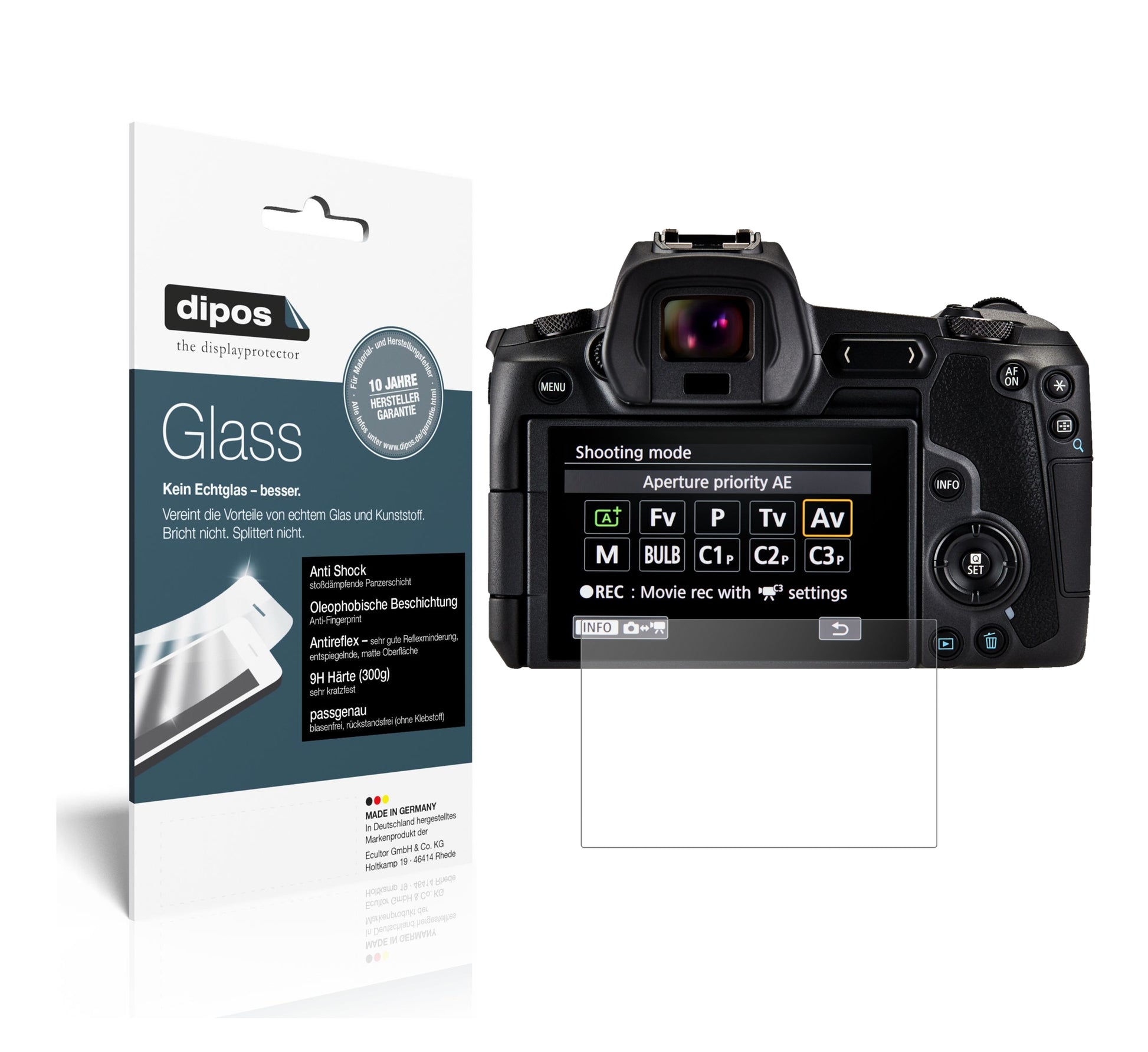 Mattes Panzerglas: Schutz vor Brüchen, Fingerabdrücken und Bildschirmblendung für Canon-EOS Ra