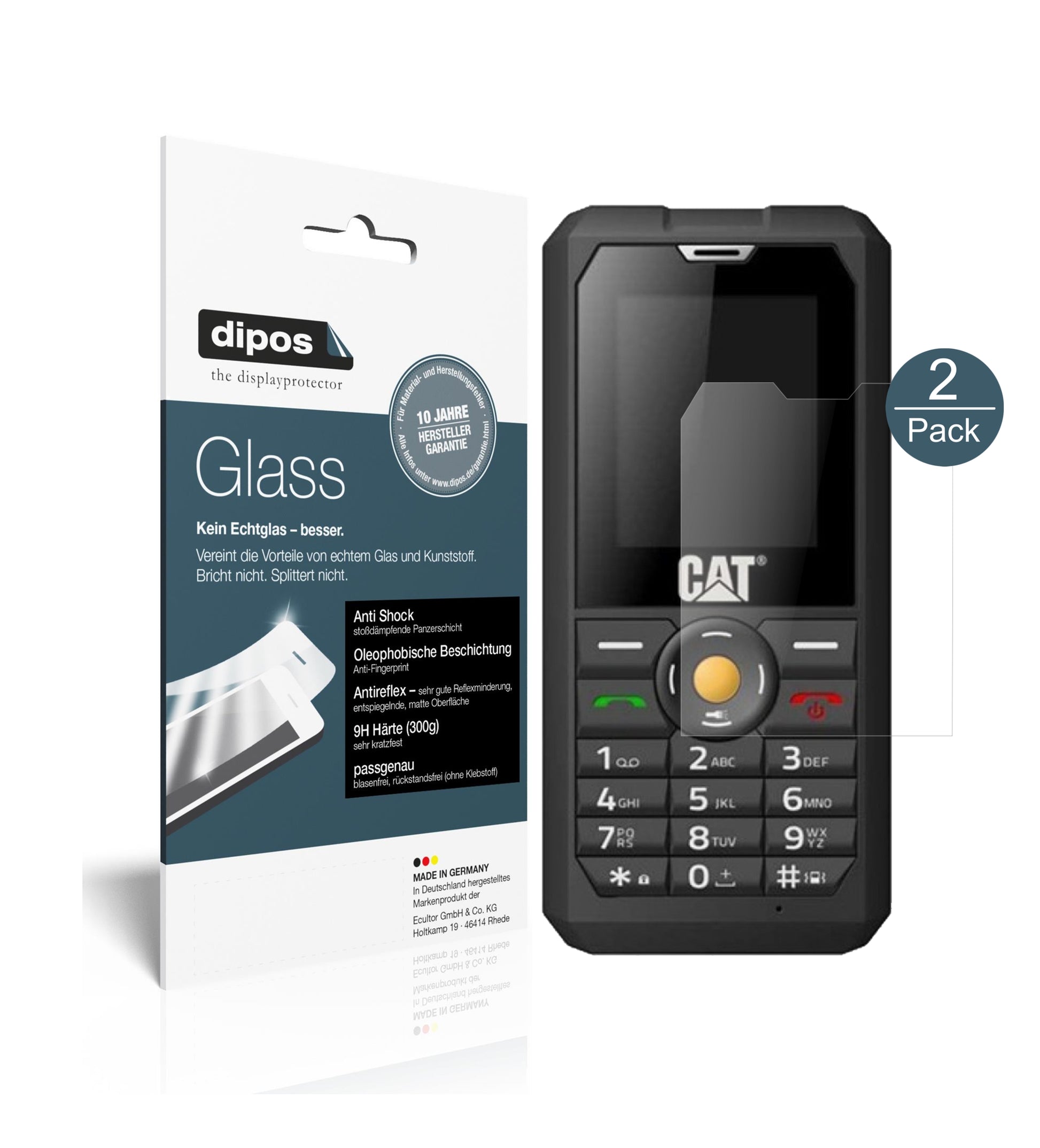 Mattes Panzerglas: Schutz vor Brüchen, Fingerabdrücken und Bildschirmblendung für Caterpillar-CAT B30