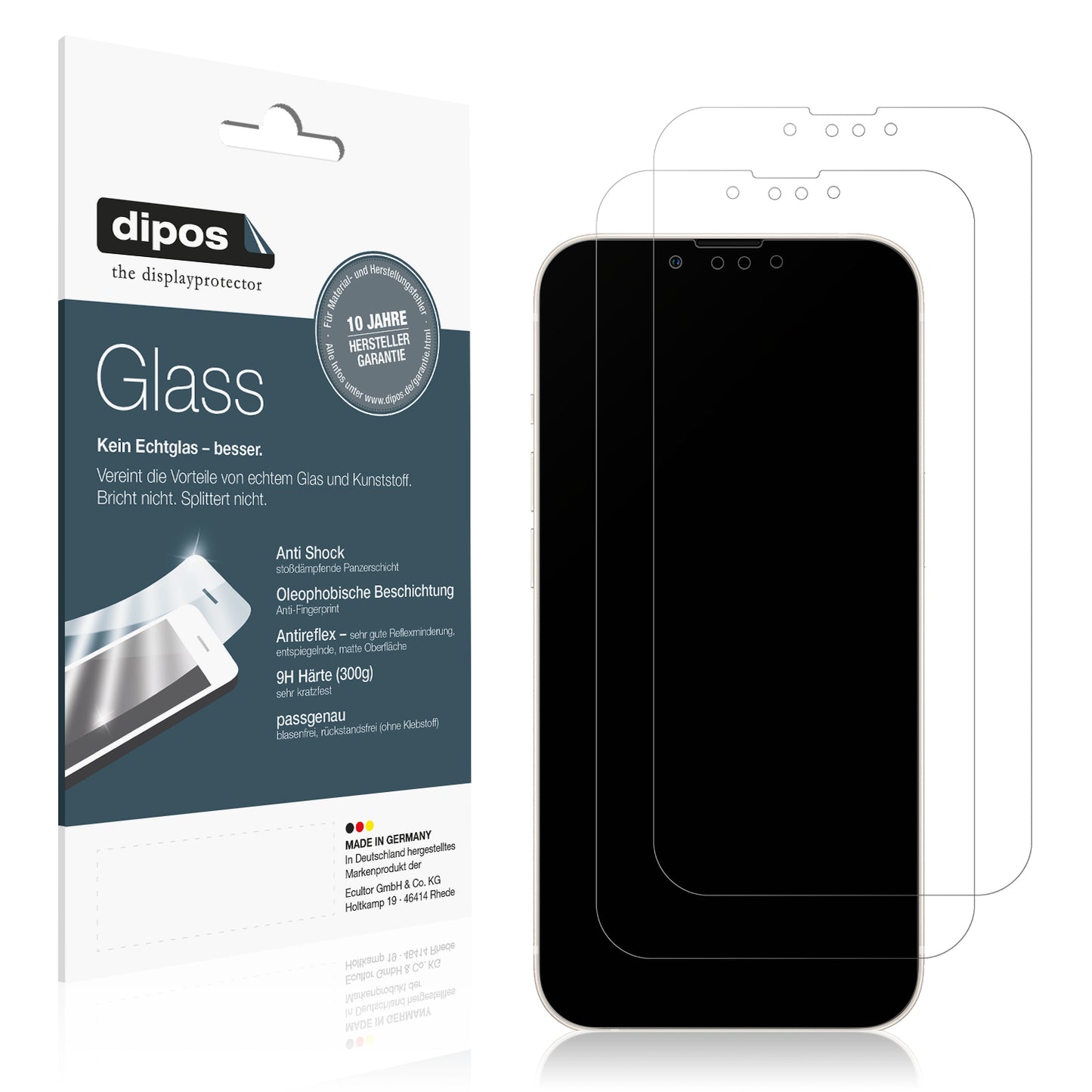 Mattes Panzerglas: Schutz vor Brüchen, Fingerabdrücken und Bildschirmblendung für Apple-iPhone 13 mini