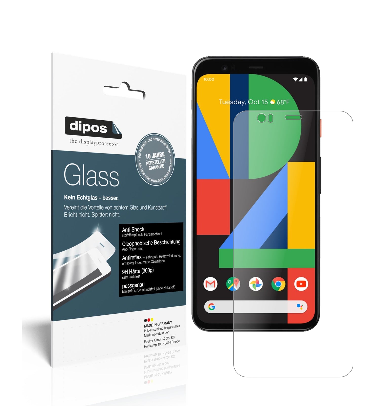 Mattes Panzerglas: Schutz vor Brüchen, Fingerabdrücken und Bildschirmblendung für Google-Pixel 4 XL