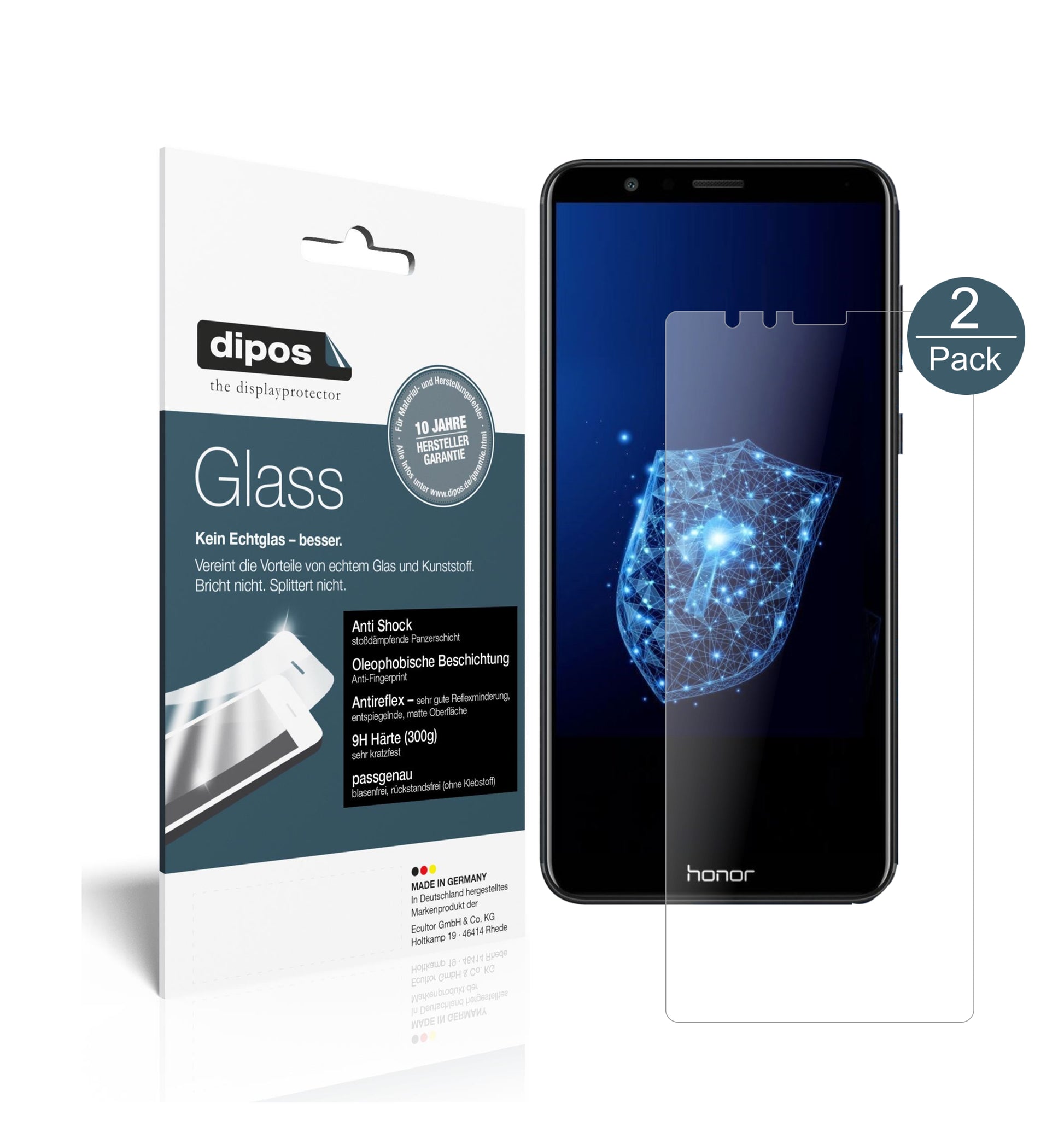 Mattes Panzerglas: Schutz vor Brüchen, Fingerabdrücken und Bildschirmblendung für Huawei-Honor 7X