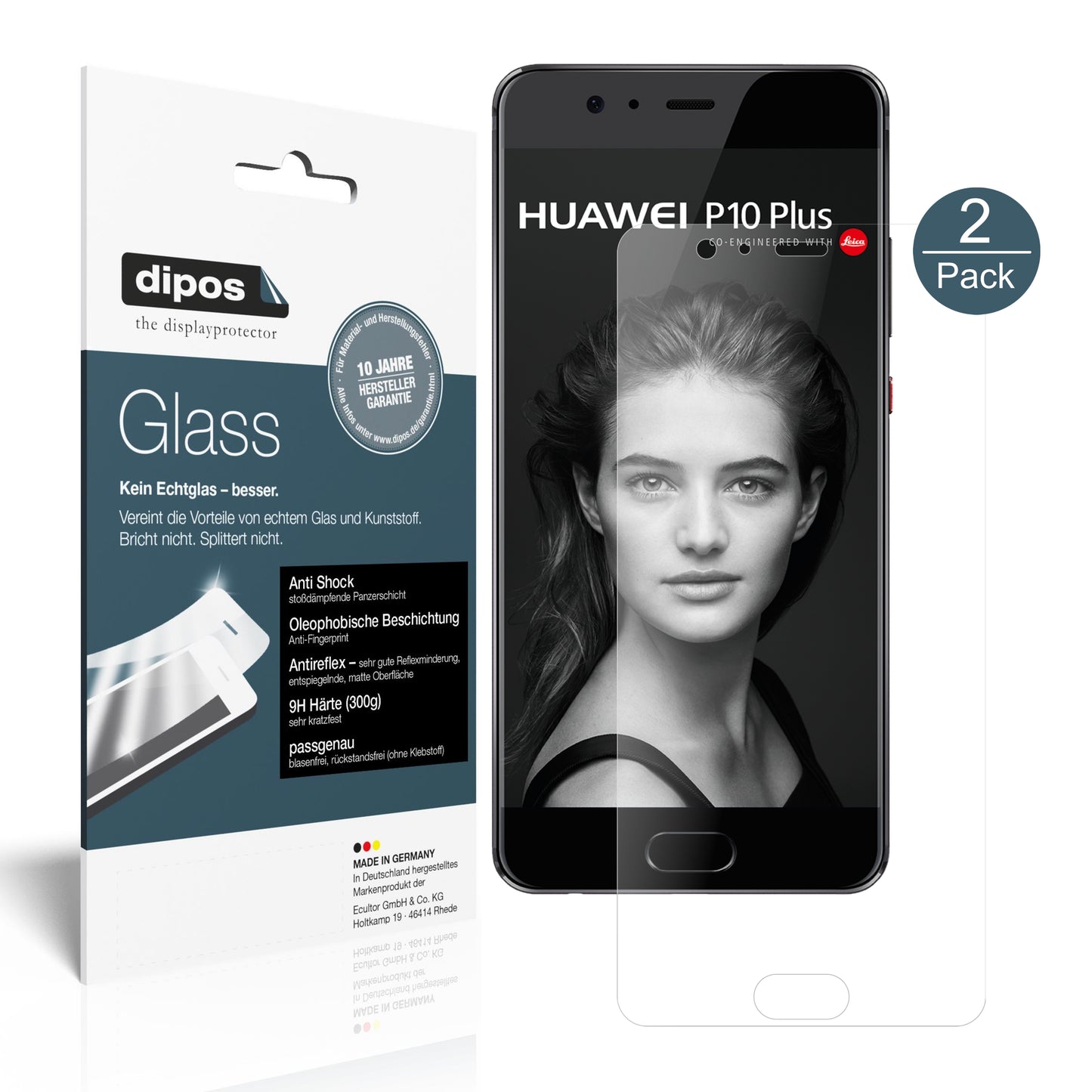 Mattes Panzerglas: Schutz vor Brüchen, Fingerabdrücken und Bildschirmblendung für Huawei-P10 Plus